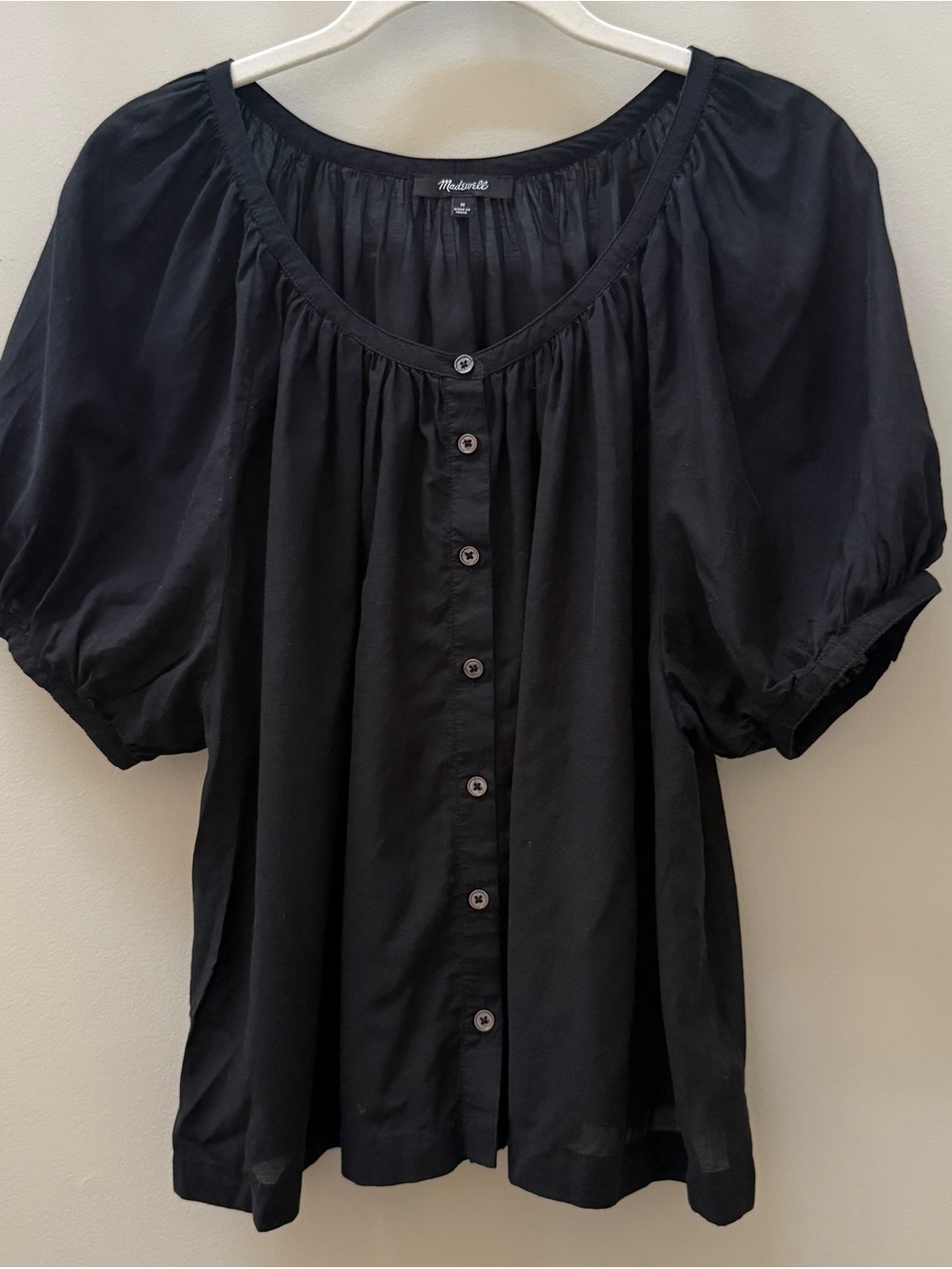 Madewell Black Puff-Sleeve Blouse